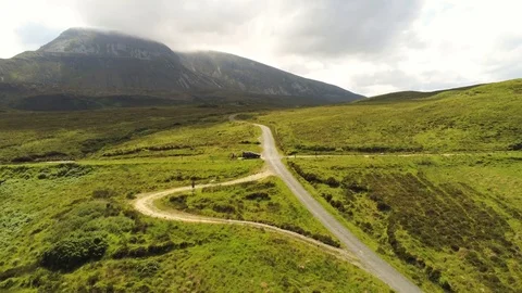 Aerial of Donegal Mountains Stock Footage 112733040