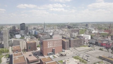 Aerial Dortmund City Skyline Stock Footage