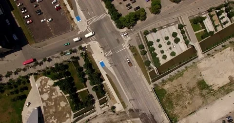 AERIAL DOWN ANGLE CONSTRUCTION OVERHEAD 4K Video stock 52514028