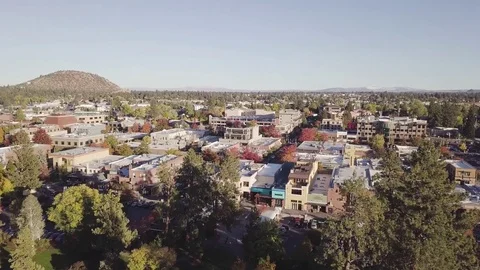 Aerial In Downtown Bend Stock Footage 81534332