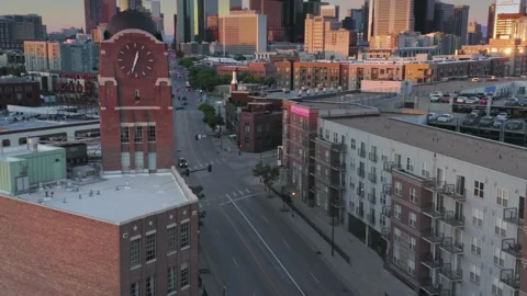 Aerial: Downtown Denver &amp; Five Points district. Colorado, USA Stock Footage 131623536