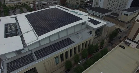 Aerial Downtown Durham Video stock 84527508