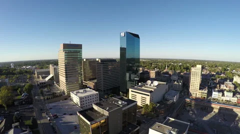 Aerial of Downtown Lexington, Kentucky Stock Footage