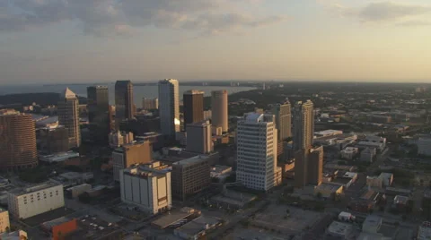 Aerial Downtown Sunset 動画素材 5919381
