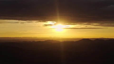 Aerial Dramatic Desert Sunburst, Namibia Stock Footage 337916997