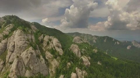 Aerial Dramatic Landscape with Mountains and Cliffs Video stock 68766172