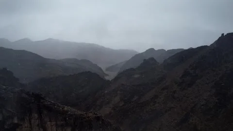 Aerial Of Dramatic Rock Folding In Mongolia Terrain, Noyon Uul, Mongolia Stock Footage 333553701
