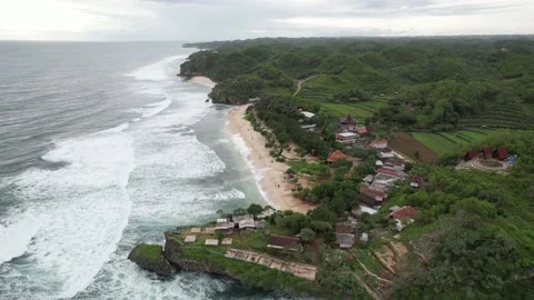 Aerial Drini Beach Stock Footage 171369055