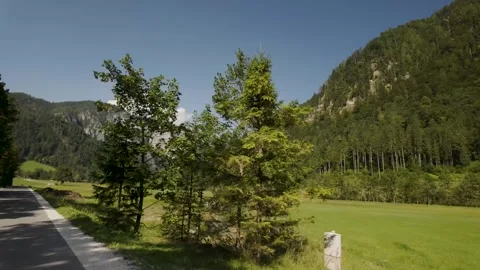 Aerial Drive Through Logar Valley, Slovenia – Scenic Road in Nature Stock Footage 315465856