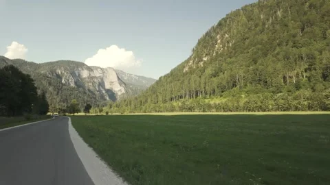 Aerial Drive Through Logar Valley, Slovenia – Scenic Road in Nature Stock Footage 315465896