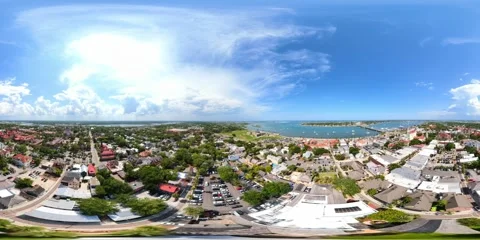 Aerial drone 360 St Augustine Florida travel destination stock video Stock Footage 337421701