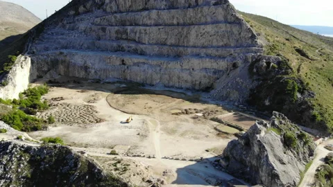 Aerial drone 4K cinematic shot of a quarry in Split, Croatia Stock-Footage 142215853