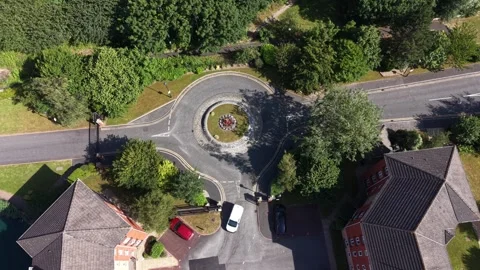 Aerial drone 4K view of Merseyside housing estate in clear sunlight Merseyside Video stock 337833177