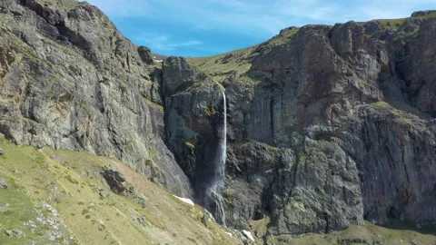 Aerial drone 4K view of Raisko Praskalo waterfall in Central Balkan Stock Footage 240230980