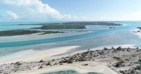 Aerial Drone 60fps Beach Waves blue water Boats Tropical 4 Stock Footage 105867896