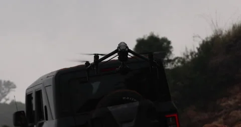 Aerial drone with an action camera Video stock 340142554