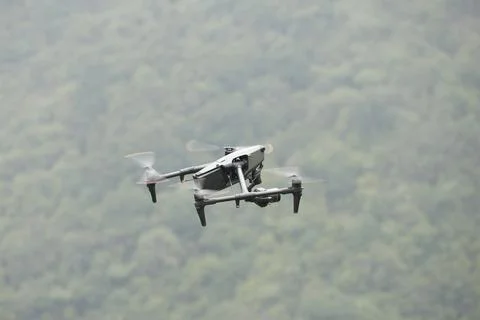 Aerial drone with an action camera Stock Photos