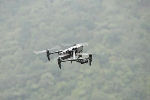Aerial drone with an action camera Stock Photos