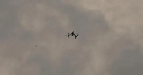 Aerial drone with an action camera Stock Photos