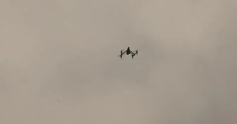Aerial drone with an action camera Stock Photos
