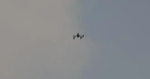 Aerial drone with an action camera Stock Photos