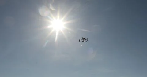 Aerial drone with an action camera Stock Photos