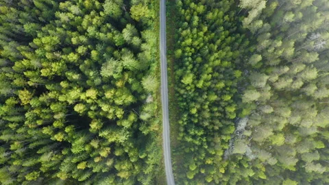 Aerial drone birds eye view of gravel ro... | Stock Video | Pond5