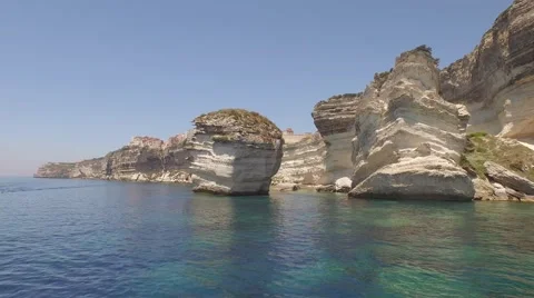 Aerial Drone bonifacio cliffs Stock Footage 61699371