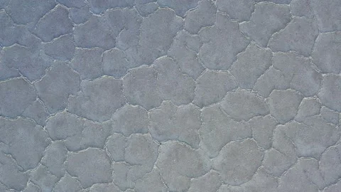 Aerial Drone of Bonneville Salt Flats Top Down Textured Salt Slow Moving Stock Footage