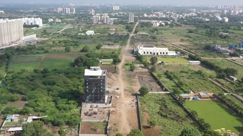Aerial drone camera check building construction work is going on Vídeos de archivo 259555660