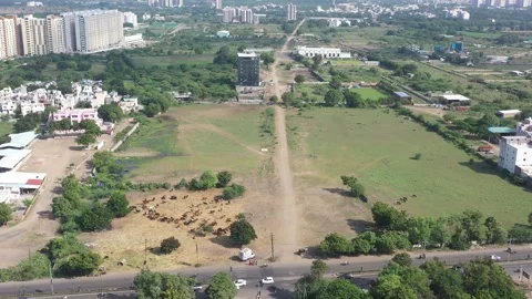 Aerial drone camera check building construction work is going on Vídeos de archivo 259555666