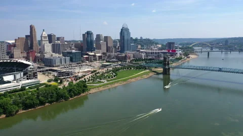 Aerial drone Cincinnati Stock Footage 158179385
