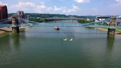 Aerial drone Cincinnati Stock Footage 158182146