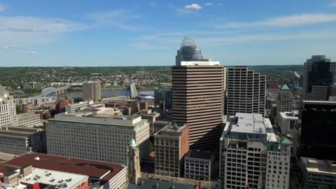Aerial DRONE Cincinnati, Ohio Stock Footage 155512187
