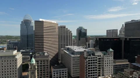 Aerial DRONE Cincinnati, Ohio Stock Footage 155512693