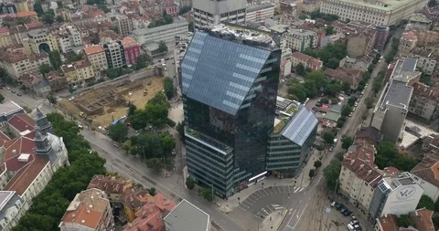 Aerial drone city view of Sofia Stock Footage 125050244