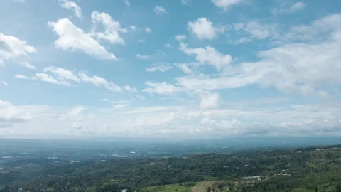 Aerial Drone Clouds Floating in Clear Sky Stock Footage 308861080