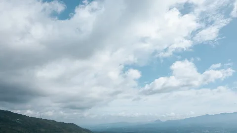 Aerial Drone of Clouds Over Bright Blue Sky Video stock 308861407