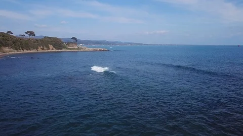Aerial with drone on the coast Stock Footage 87730321