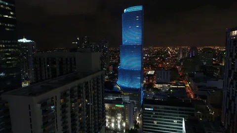 Aerial drone compilation of Totalbank Downtown Miami 4k 2p prores Stock Footage