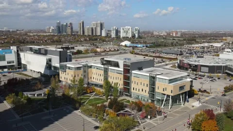 Aerial Drone of Downtown Core and Cityscape of Mississauga Stock Footage 224237586