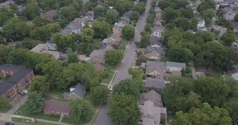 Aerial Drone of Downtown Nashville, TN Suburbs 4k Stock Footage