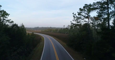 Aerial Drone with elevation showing roadway in Charleston SC Video stock 89784455