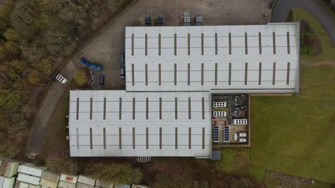 Aerial drone exploration Data centre quantum computing information cloud storage Stock Footage 306446417