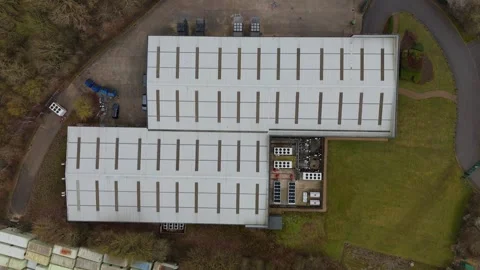 Aerial drone exploration Data centre quantum computing information cloud storage Stock Footage 306488696