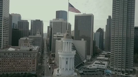 Aerial Drone Ferry Building Pull Reveal 動画素材 71181555