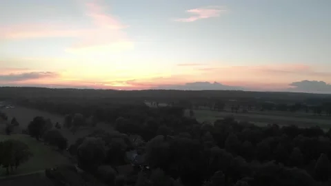 Aerial drone field crop plot farm land dutch sunset countryside 스톡 동영상 215199838