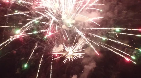 Aerial Drone Fireworks 1 Stock Footage