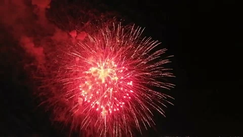 Aerial Drone Fireworks Video stock 165768029