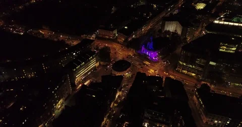 Aerial drone flight above London, uk at night. Stock Footage 83657238